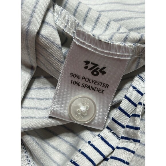 1764 Polo Golf Shirt Mens XL Striped Performance Stretch *READ *STAINS - Picture 8 of 10